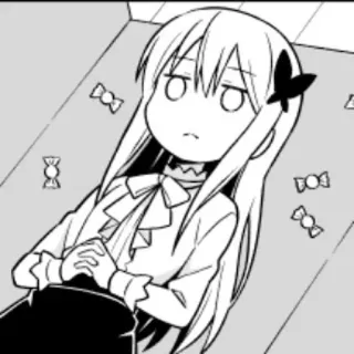 😒 4b1704c5 anime, manga, character, cute, girl, kawaii, chibi telegram sticker