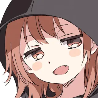 😉 ad1fa6f5 anime girl, hoodie, cute, manga, cartoon, character telegram sticker