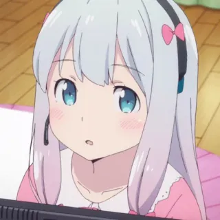 🎧 e5fb6ceb anime girl, cute, kawaii, anime, headphones, character, pink telegram sticker