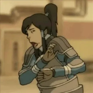 🤢 000ce7bd Korra The Legend of Korra 寇拉, 降世神通, 卡通, 震惊, 伤心, 惊讶 telegram sticker