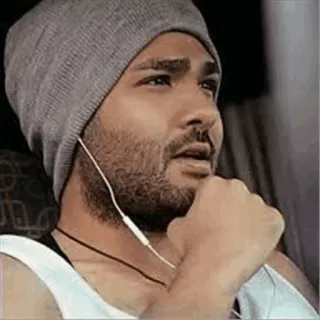 👤 206d5d00 uomo, berretto, ritratto, cuffie, casual telegram sticker