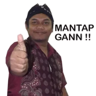 👍 26eb7cb9 MANTAP GANN !! большой палец вверх, индонезия, мужчина, мантап, одобрение, позитивный telegram sticker