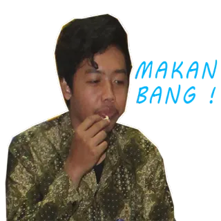 🍴 6e8f3268 MAKAN BANG еда, мужчина, индонезия, индонезийский, закуска, портрет telegram sticker