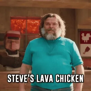 🔥 be5ddc56 STEVE'S LAVA CHICKEN minecraft, food, chicken, cooking, lava telegram sticker