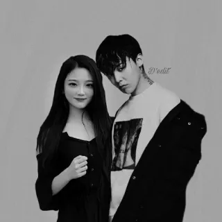 ❤️ 54ba40f9 D'edit pasangan, potret, hitam putih, wanita, pria telegram sticker