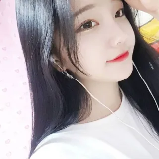 ❤️ 734e426c wanita, potret, asia, gadis, wajah, earphone telegram sticker