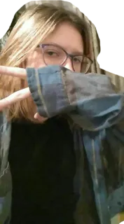 ✌ e2a49e30 pessoa, óculos, sinal de paz, gesto ofensivo telegram sticker