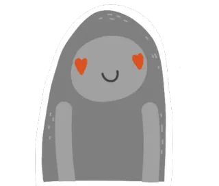 😍 b349bf5a uroczy, szary, oczy w serca, postać, naklejka, miłość telegram sticker