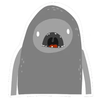 😳 ee53e3e3 potwór, stworzenie, kreskówka, szary, piksel, pixel art telegram sticker