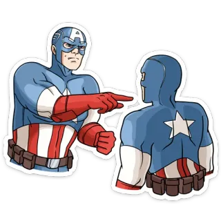 😳 f415744b Captain America Captain America, Marvel, Superhero, Menunjuk, Konflik telegram sticker