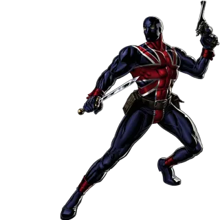 👊 0b97cfd5 Captain Britain Stripboek, Superhero, Captain Britain, Marvel, Union Jack telegram sticker
