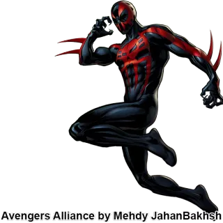 👊 13a6e233 Spider-Man 2099 Avengers Alliance Avengers Alliance by Mehdy JahanBakhsh Spider-Man, Marvel, superheld, stripboek, personage, Spider-Man 2099 telegram sticker