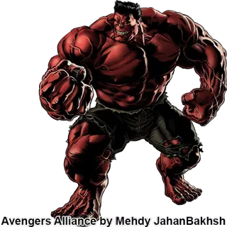 👊 63af8a7a Red Hulk Avengers Alliance Avengers Alliance by Mehdy JahanBakhsh rode Hulk, Marvel, superheld, stripboek, Avengers Alliance telegram sticker