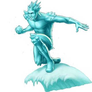 👊 fee95510 Iceman superheld, Marvel, X-Men, ijs, personage, stripboek telegram sticker