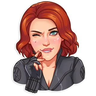 😉 9537df51 Black Widow dessin animé, Marvel, super-héros, femme, agent, personnage, Black Widow telegram sticker