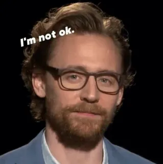 🙂 5108878c I'm not ok. том хиддлстон, мем, грустный, выражение лица, очки, актер, портрет telegram sticker