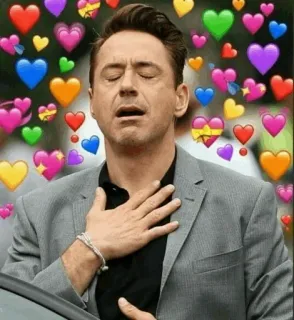 😍 51f5e6cd Роберт Дауни мл., Мем, Глаза-сердечки, Любовь, Нежность telegram sticker