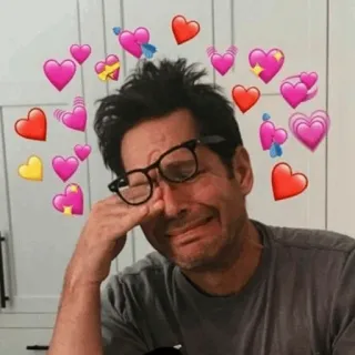 😭 ea102b5c мужчина, плачущий, сердечки, эмоциональный, слезы, грустный, выражение telegram sticker