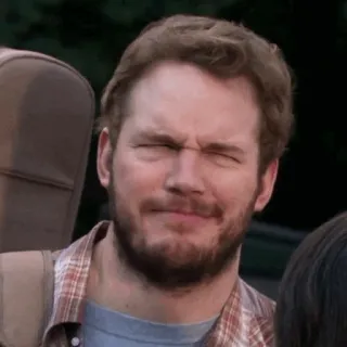 😑 efa4ac29 Andy Dwyer Parks and Recreation Крис Пратт, Энди Дуайер, Парки и зоны отдыха, забавное лицо, телешоу, комедия telegram sticker