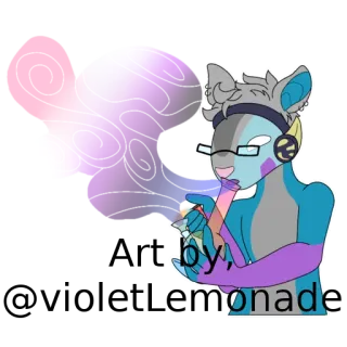 👏 6b199323 by, lemonade Furry, Personagem, Limonada, Óculos, Fones de ouvido, Desenho animado, Arte telegram sticker