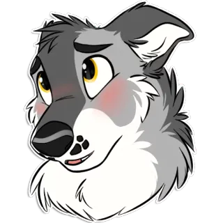 ☺️ 21673aef hond, wolf, cartoon, dier, harig telegram sticker