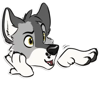 😏 9cc7c272 Cartoon, Furry, Wolf, Hond, Schattig telegram sticker