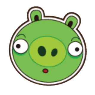 😳 099e5d66 Pig Angry Birds 돼지, angry birds, 초록색, 만화, 캐릭터, 웃긴 telegram sticker