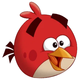 😃 b013459a Red Angry Birds 앵그리버드, 빨간색, 새, 만화, 게임 캐릭터 telegram sticker