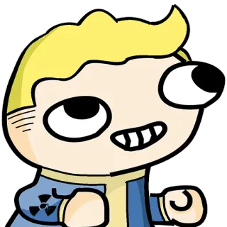 😉 83f45397 Vault Boy Fallout Vault Boy, Fallout, Dessin animé, Jeu vidéo telegram sticker