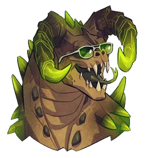 😎 c7a35796 monstre, dragon, lunettes de soleil, dessin animé, créature, fantaisie telegram sticker