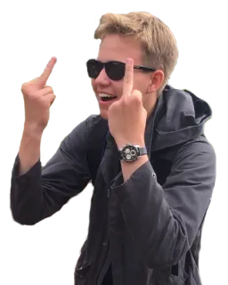 😠 13e7b4c4 dedo do meio, gesto ofensivo, pessoa, óculos de sol, homem, rude telegram sticker