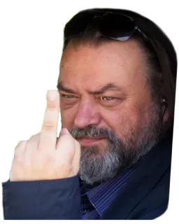 😑 da3bb7cb dedo do meio, ofensivo, rude, gesto, desrespeitoso, homem, barba telegram sticker