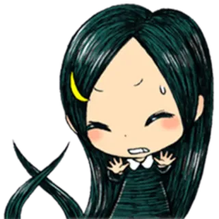 😁 0ffacab8 Аниме, Мультфильм, Персонаж, Девушка, Испуганная, Обеспокоенная, Паника whatsapp sticker