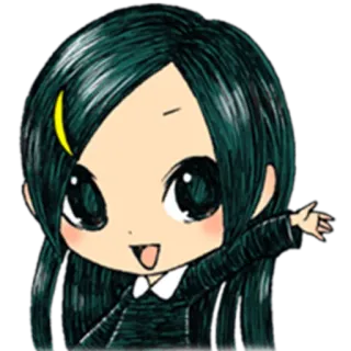 ✋ 35df7141 Аниме, Манга, Девушка, Мультфильм, Милый, Чиби, Персонаж, Иллюстрация whatsapp sticker