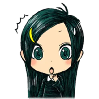 😳 a5f37d2d Аниме, Удивлен/а, Шокирован/а, Мультфильм, Персонаж, Девушка whatsapp sticker