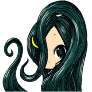 👀 f7d8646c девушка аниме, мультфильм, цифровое искусство, портрет, иллюстрация whatsapp sticker