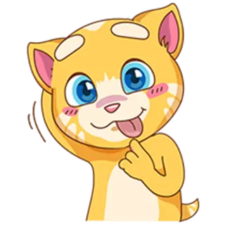 😋 18bacf34 Ginger Talking Tom & Friends 猫, 卡通, 动物, 贴纸, 姜饼, Talking Tom & Friends telegram sticker