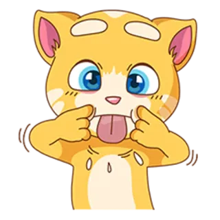😝 71a07e10 Talking Tom 猫, 搞笑, 卡通, 贴纸, 傻, 舌头, 会说话的汤姆猫家族 telegram sticker