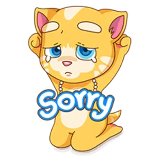 😞 fcaa8f2b Sorry 猫, 抱歉, 道歉, 卡通, 可爱, 悲伤 telegram sticker