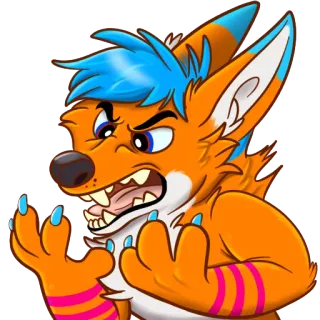 😠 25869933 Furry, Zorro, Ira, Dibujo animado, Animal whatsapp sticker