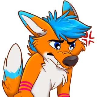 😕 5107bfc4 Furry, Zorro, Enojado, Dibujos animados, Animal, Personaje whatsapp sticker