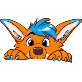 🙂 7b51f018 zorro, dibujos animados, animal, personaje, peludo whatsapp sticker