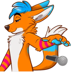 🎤 7e407db8 Furry, Zorro, Micrófono, Dibujos animados, Personaje, Animal whatsapp sticker