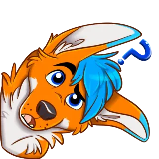 😮 b7966d2e zorro, signo de interrogación, confundido, animal, dibujos animados, peludo whatsapp sticker