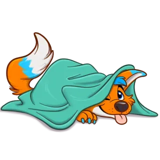 😋 ba1a5979 zorro, dibujos animados, lindo, animal, manta, juguetón, naranja whatsapp sticker