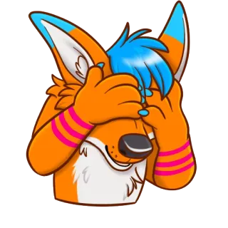 🙈 c59e921e Furry, Antropomorfo, Zorro, Naranja, Azul, Personaje, Dibujo animado whatsapp sticker