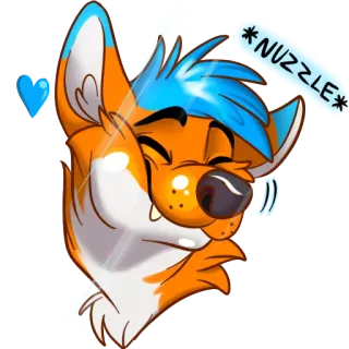 🦊 cc1e1c29 *NUZZLE* furry, arrumaco, animal, lindo, dibujos animados, perro, zorro whatsapp sticker
