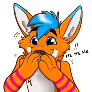 😂 d31cd614 HE HE HE Furry, Animal, Zorro, Dibujos animados, Lindo, Je je je whatsapp sticker