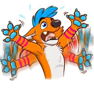 😵 df732896 Dibujo animado, Animal, Emocionado, Divertido, Personaje, Peludo whatsapp sticker