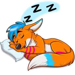 💤 e46382b8 ZZZ zorro, durmiendo, zzz, animal, lindo, dibujos animados, dormilón whatsapp sticker